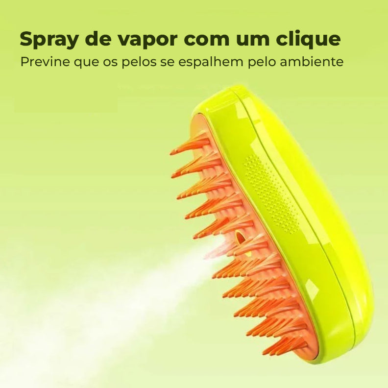 Escova PetSteamy® - Escova a Vapor para Remoção de Pelo de Animais e Massagem para Gatos e Cães Pequenos a Grandes Portes