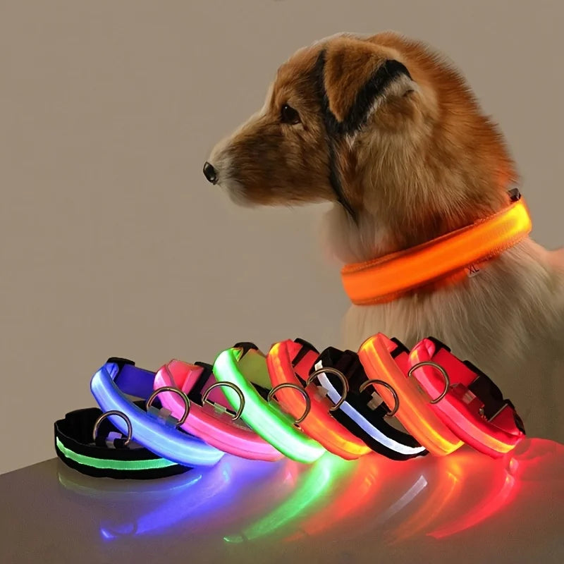 Coleira de Nylon LED para Pets