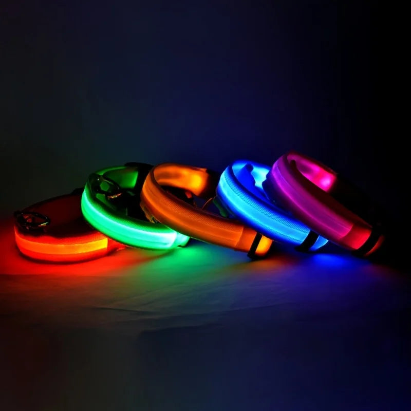 Coleira de Nylon LED para Pets