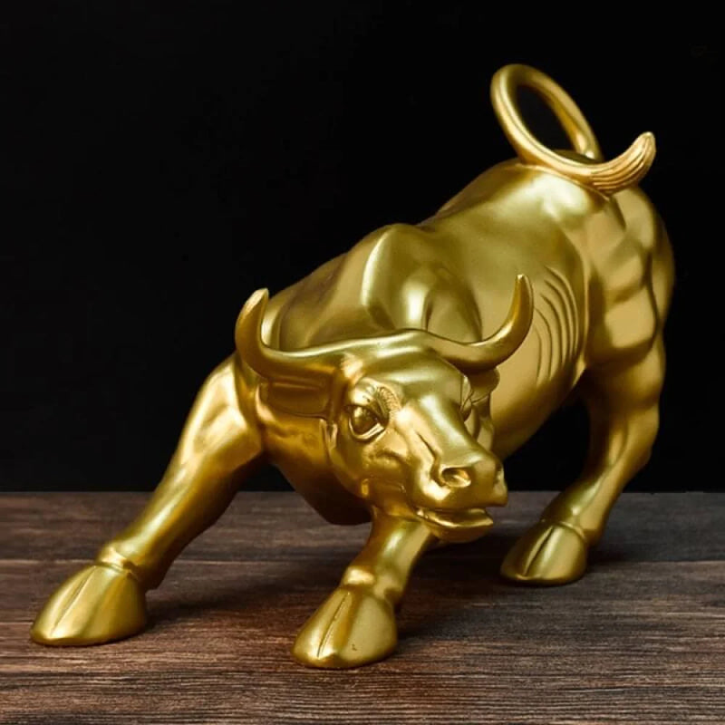 Escultura Touro de Wall Street Dourado