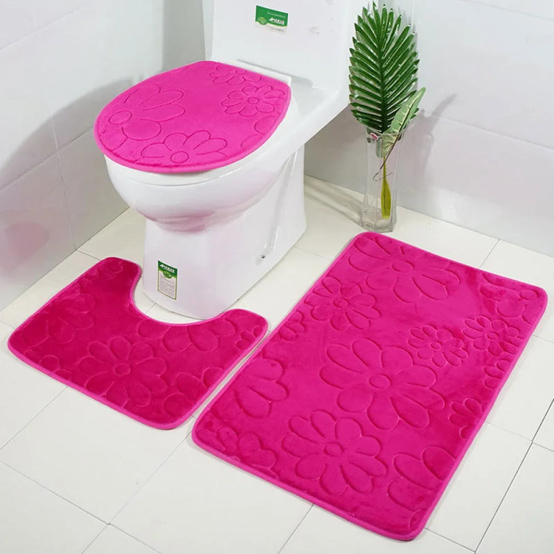 Kit Tapetes Para Banheiro e Lavabo 3 Peças